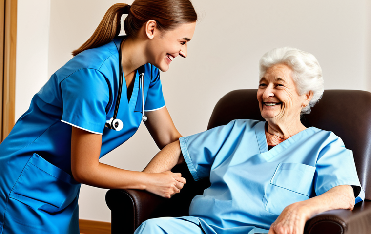 건강관리사 실무 경험 쌓는 법 - **

A diverse team of healthcare professionals collaborating in a bright, open-plan office. They are...