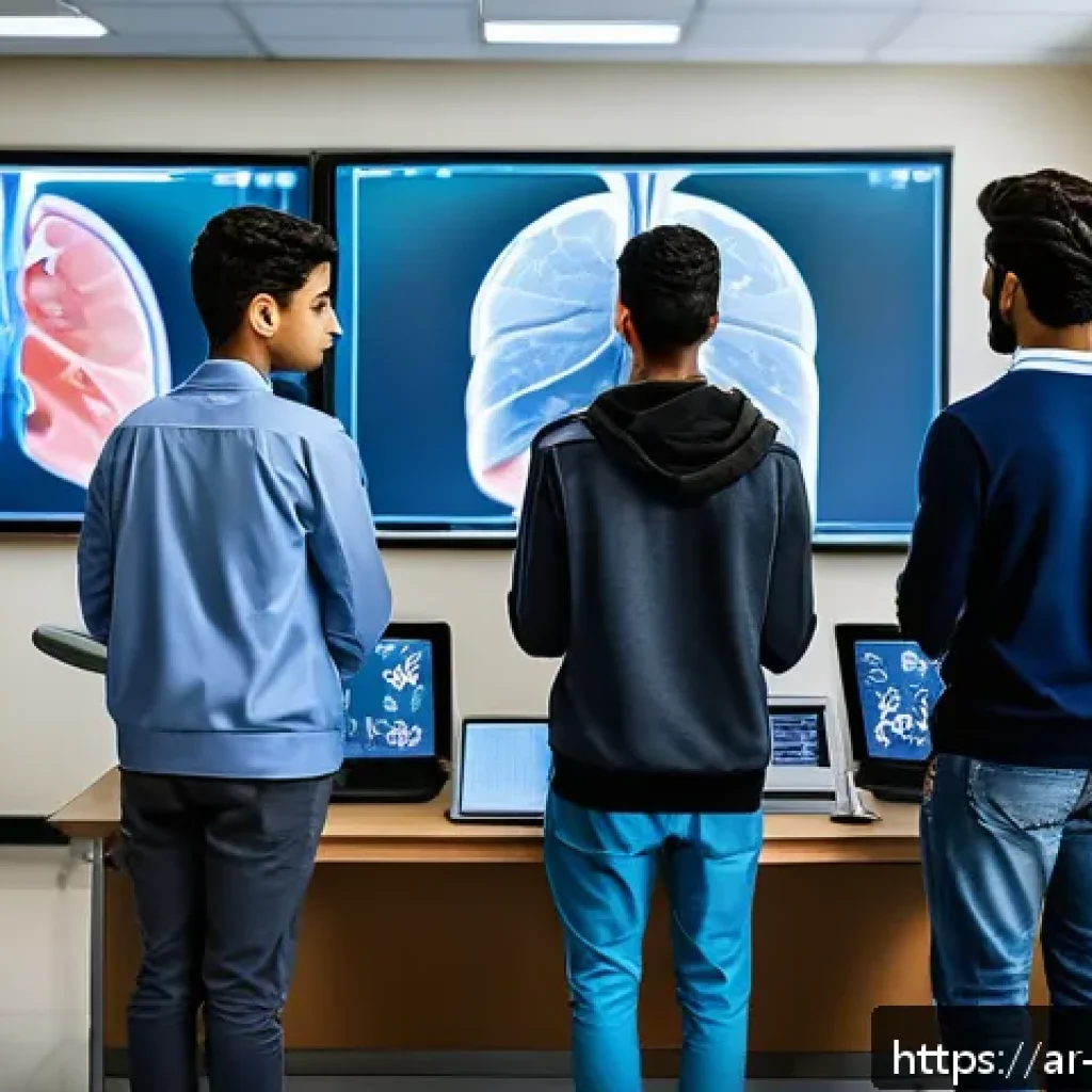 건강관리사 필수 중점과목 정리 - A detailed medical classroom scene in a modern Middle Eastern university, featuring a diverse group ...